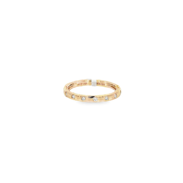 14k Yellow Gold Natural Diamond Fashion Ring With 7 Diamonds At 0.10 t