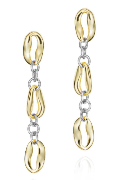 JORGE REVILLA STERLING SILVER DANGLE EARRINGS FROM THE BEAN COLLECTION