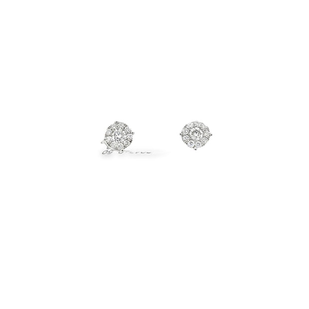 Lady's White 14 Karat Diamond Cluster Stud Earrings With 20 = 0.50Tw R