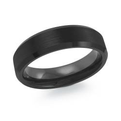 Black Tungsten Band 6mm With Brushed Finsish Size 10
