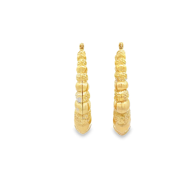 Vintage 14Kt Yellow Gold Hinged Hoop Earrings Weighing 7.3 Grams 

R