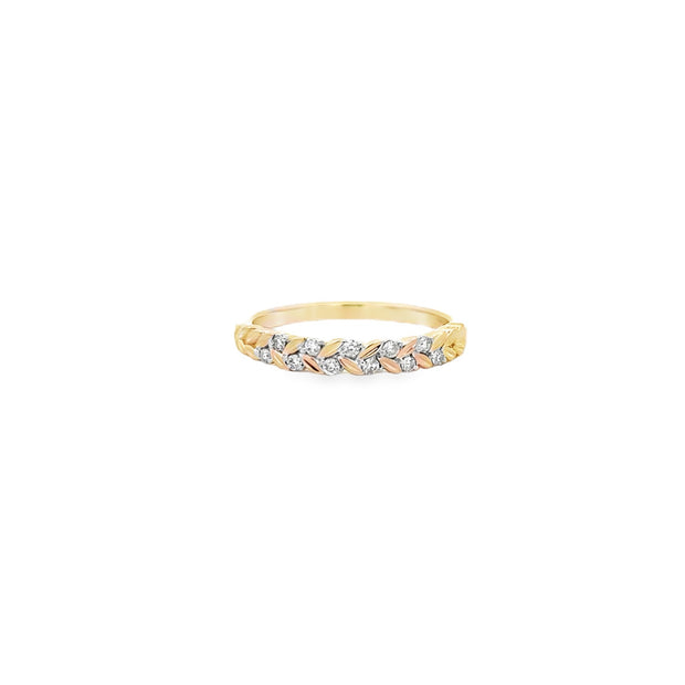 10k Yellow Gold Natural Diamond Fashion Ring With 11 Diamonds At 0.13