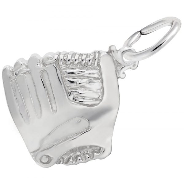 Sterling Silver Baseball And Mitt Charm