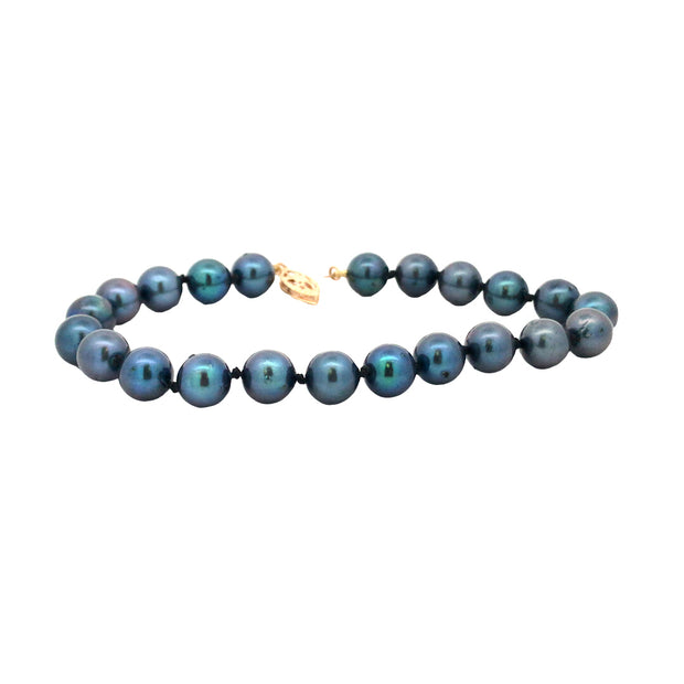 Vintage Dyed Freswater Pearl Bracelet With 22 7.0Mm Pearls Strung And
