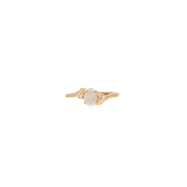 Vintage 10Kt Yellow Gold Ring Set With Two Round Brilliant Cut Diamond