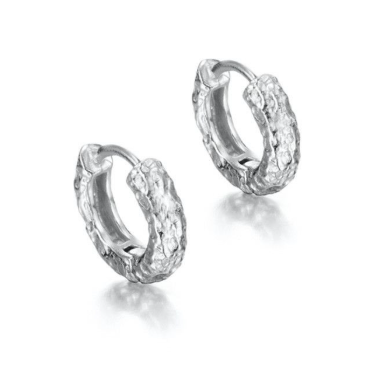 JORGE REVILLA LAVA COLLECTION STERLING SILVER 13MM HOOP EARRINGS