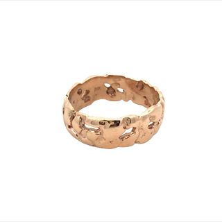 14 Karat Yellow Gold Nugget Band Size 11.5 And Weighs 8.0 Grams.RETAIL 1799  ESTATE 899