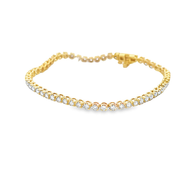 Lady's Yellow 14 Karat Diamond Tennis Bracelet Length 7.25 With 59 = 2