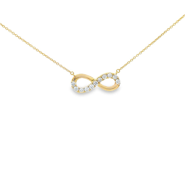 Lady's Yellow 14 Karat Cable Infinity Necklace Length 14, 16 & 18 With
