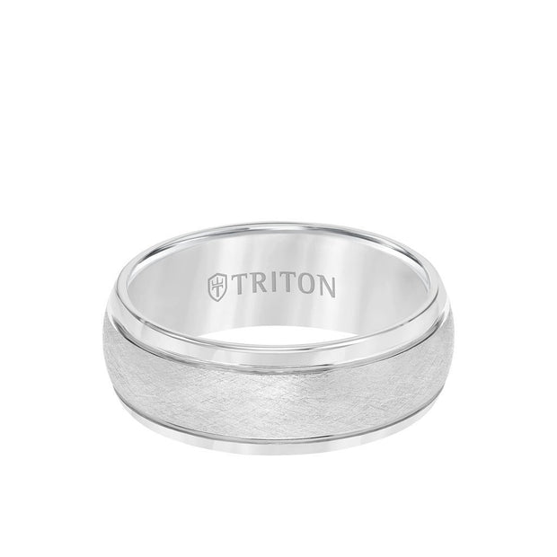 Tungsten Carbide Ring With Wire Brush On Band. Size 10.5