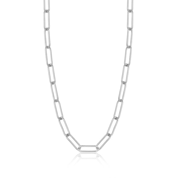 Sterling Silver Paperclip Chunky Chain Necklace