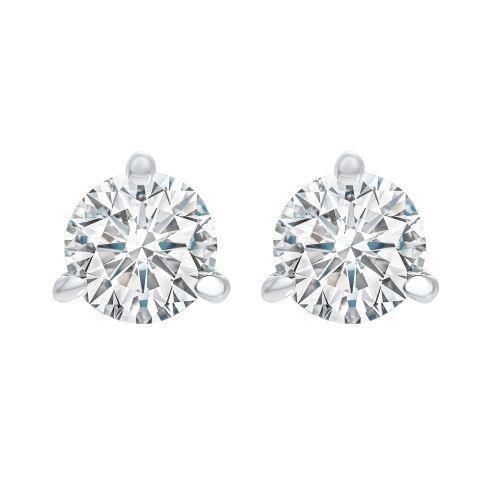 14Kt White Gold Stud Earrings With 2 Diamonds Weighing .25Ct Tdw, GH SI2