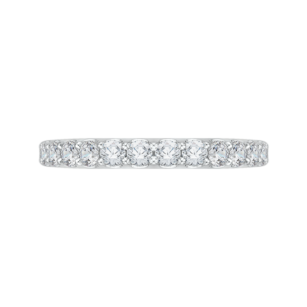 14Kt White Gold Carizza Diamond Wedding Band with 19 Round Prong Set Diamonds 1.06Ct TDW VS1 GHGoes with 100-1197
