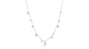 Sterling Silver Necklace With Adjustable Clasp "Geometry Mixed Discs Necklace".