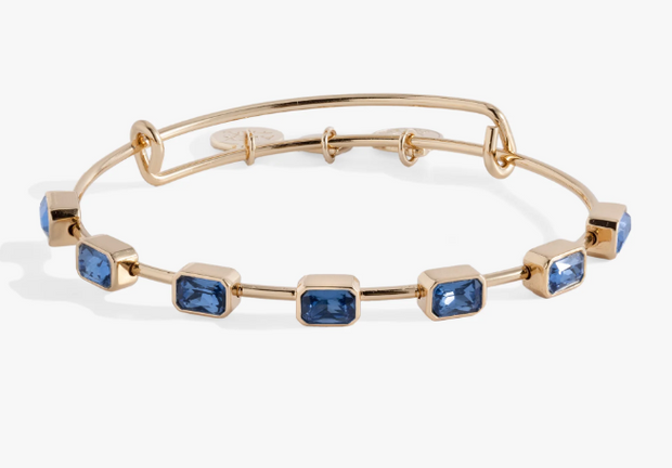 September Birthstone Emerald Cut Crystal Yellow Tone Sterling Silver B