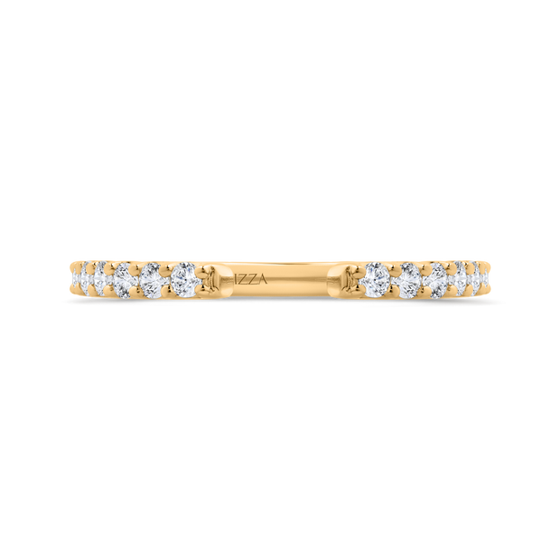 14kt Yellow Gold Mounting To Fit Any Stone With 19 Round Diamonds .36t
