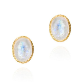Jorge Revilla Sterling Silver Oval Moonstone Earrings From The Zen Col