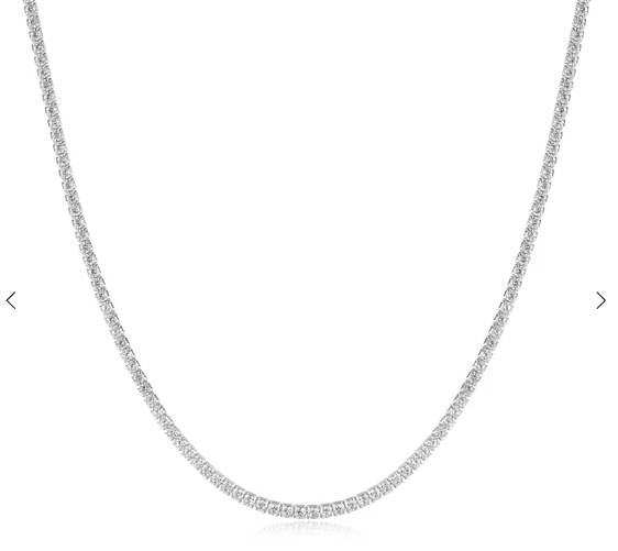 Sterling Silver  Pave Set CZ Necklace