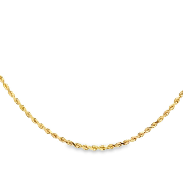 Vintage 14Kt Yellow Gold 2.0Mm Wide Rope Chain 18 Inches Long And Weig