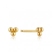 Sterling Silver Yellow Gold Plated "Modern Minimalism" Ball Earrings