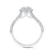 14K White Gold Diamond Engagement Ring Mounting With 32 Diamonds .59 T