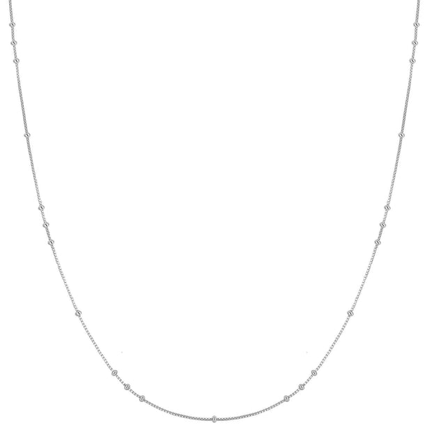 Sterling Silver Mini Bead Station Necklace