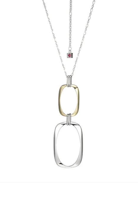 Sterling Silver ELLE "Allure" Rhodium and Yellow Gold Plated Pendant 2