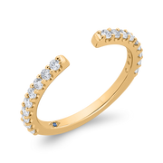 14kt Yellow Gold Mounting To Fit Any Stone With 19 Round Diamonds .36t