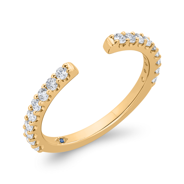 14kt Yellow Gold Mounting To Fit Any Stone With 19 Round Diamonds .36t