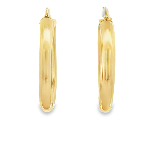 Vintage 10Kt Yellow Gold 4Mm Hinged Hoop Earrings Weighing 2.2 Grams.