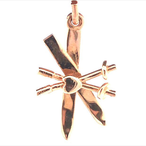 14kt Yellow Gold Skis Charm