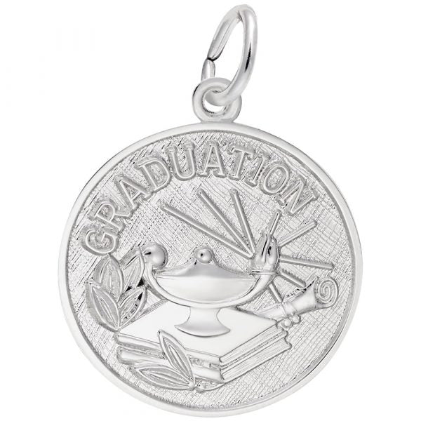 Sterling Silver Graduation Disc Charm