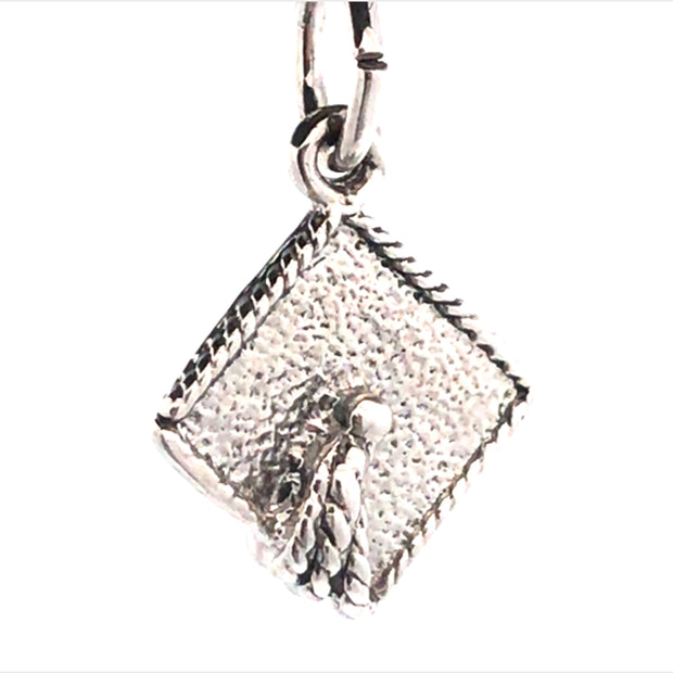 Sterling Silver Graduation Hat Charm