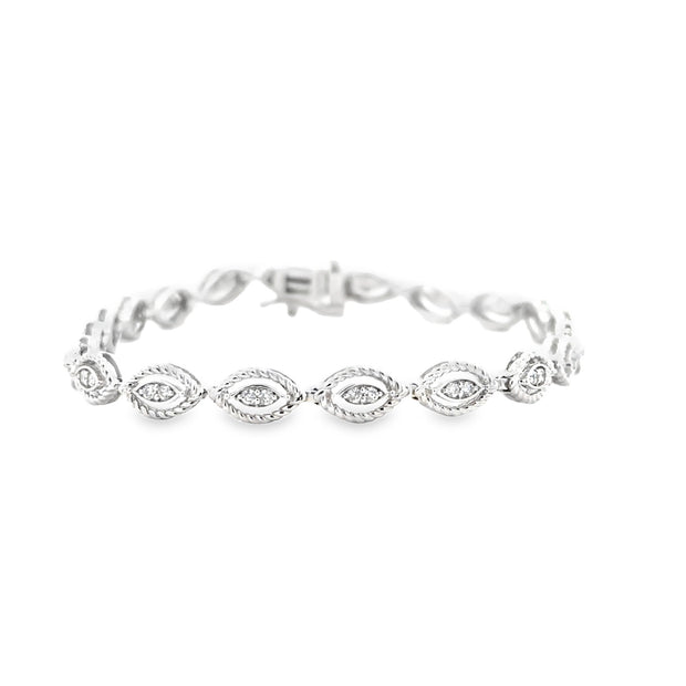 Sterling Silver Bracelet With 40 Diamonds At 0.50 tdw
