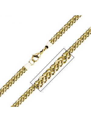 Stainless Steel 18K Gold Plated Franco Polished Chain, 4mm. Available