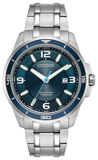 Men's Citizen Eco Drive Brycen  Titanium Case and Band With Cerulean B