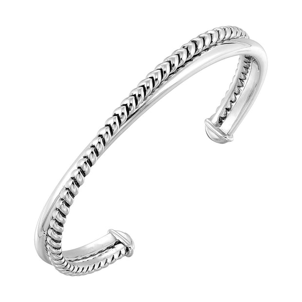 Sterling Silver Twist Design Fashion Bracelet