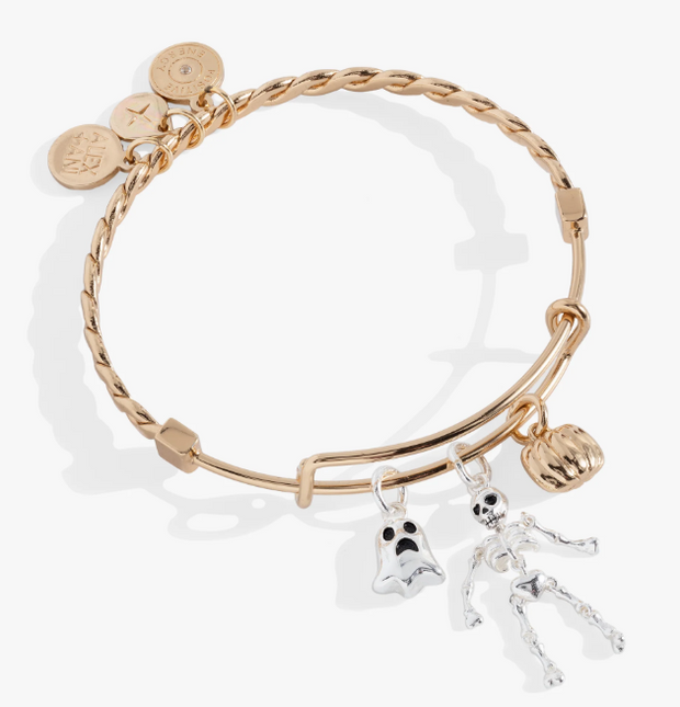 Sterling Silver Yellow Gold Plated Bracelet With Gold Tone Pumpkin and