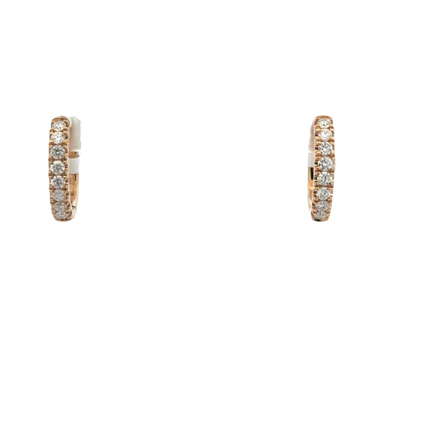 Lady's Yellow 14 Karat Diamond Hoop Earrings With 16 = 0.50Tw Round G/