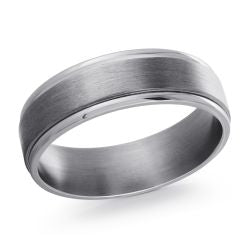 Grey Tantalum Band With Satin Center Finish 8mm Size 9.5
