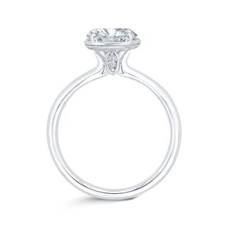 14K White Gold Diamond Engagement Ring Mounting With 2 Marquise Shaped