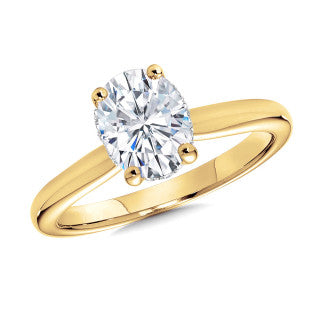 14kt Yellow Gold Ring With Oval Lab Grown Diamond 2.03ct E VS1 IGI Cer