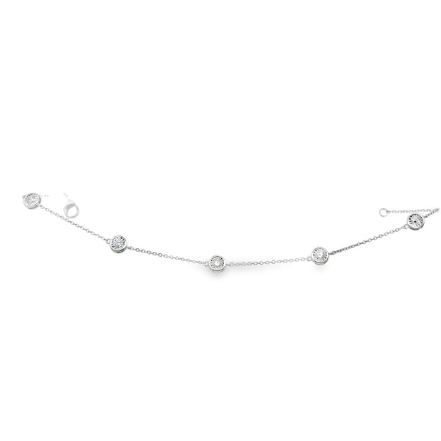 Lady's White 14 Karat Diamond Bezel Set Bracelet Length 7 With 5 = 0.5