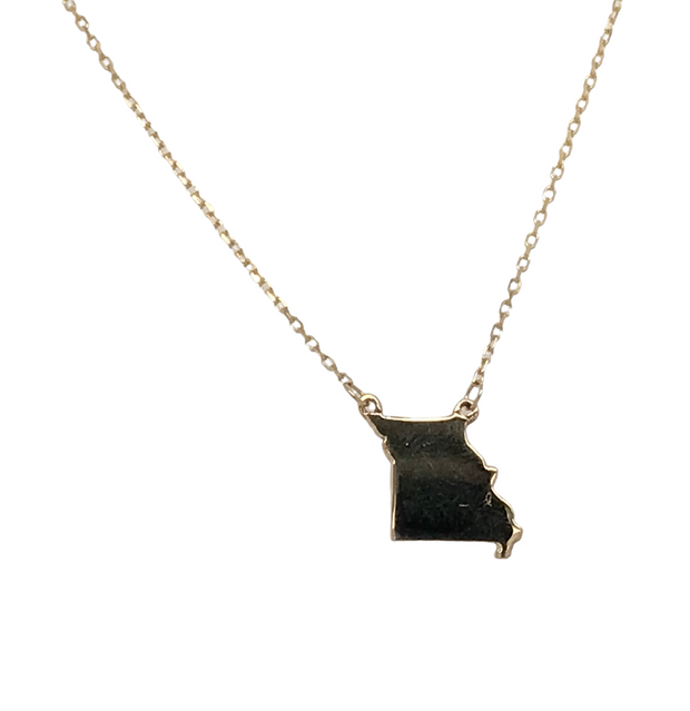 14kt Yellow Gold State Of Missouri Necklace