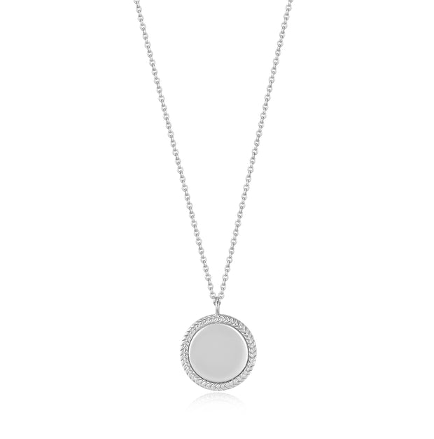 ANIA HAIE ROPES  DREAMS SILVER ROPE DISC NECKLACE