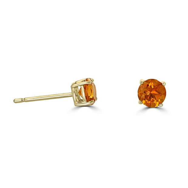 14kt Yellow Gold 5mm Round Citrine Stud Earrings 1.56tw