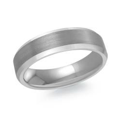 Tungsten Band 6mm With Brushed Finish Center Size 10
