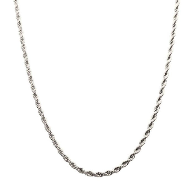Men's Stainless Steel 6mm Rope Chain Necklace. Available sizes: 20, 22, 24 and 26 inch long