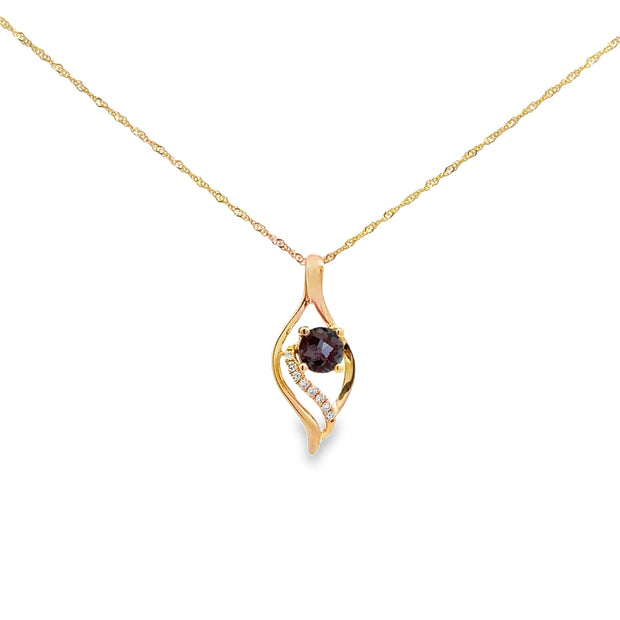 Lady's Yellow 14 Karat Lab-Alexanderite Pendant Length 18 With One = 0