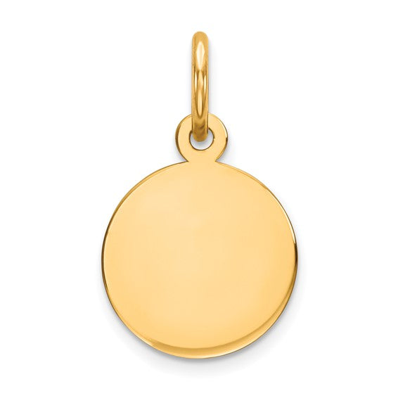 Sterling Silver Gold Plated Engraveable Round Polished Disk Charm